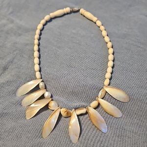 Ivory And Mother Od Pearl Beaded Necklace